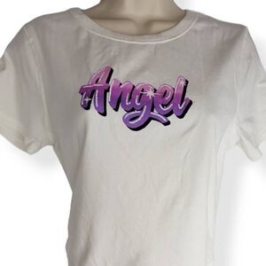 Wild Fable White Graphic Crop Top XXL